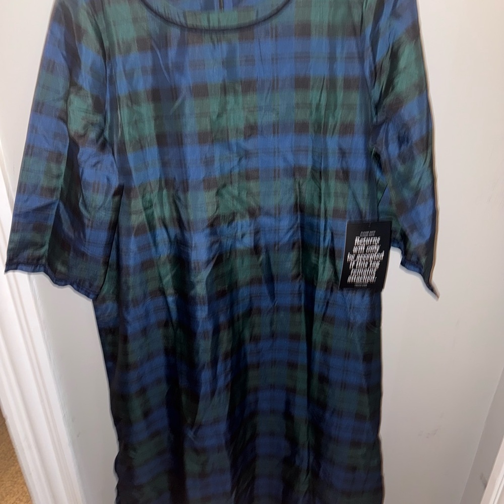Tuckernuck Plaid Blue and Green Dress